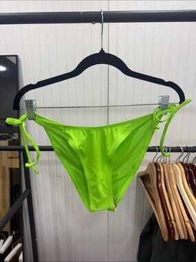 NWT SKIMS Neon Green Tie-Side Bikini Bottom XL